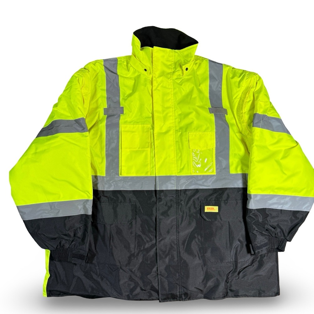 RK Safety Hi-Viz Workwear Jacket Mens 3XL Yellow Black Excellent ANSI Class 3